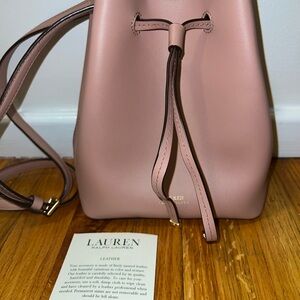 Lauren Ralph Lauren Pink Leather Bucket Bag